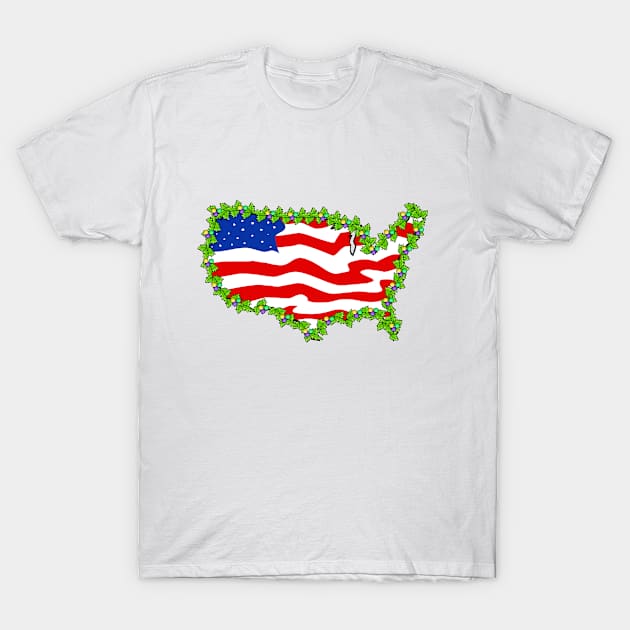 Christmas with US Map T-Shirt by ssbond